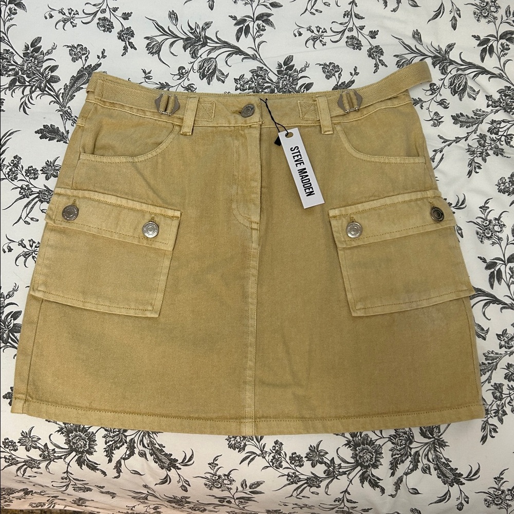 Steve Madden Taupe Cargo Utility Skirt with pockets NWT women’s size XS